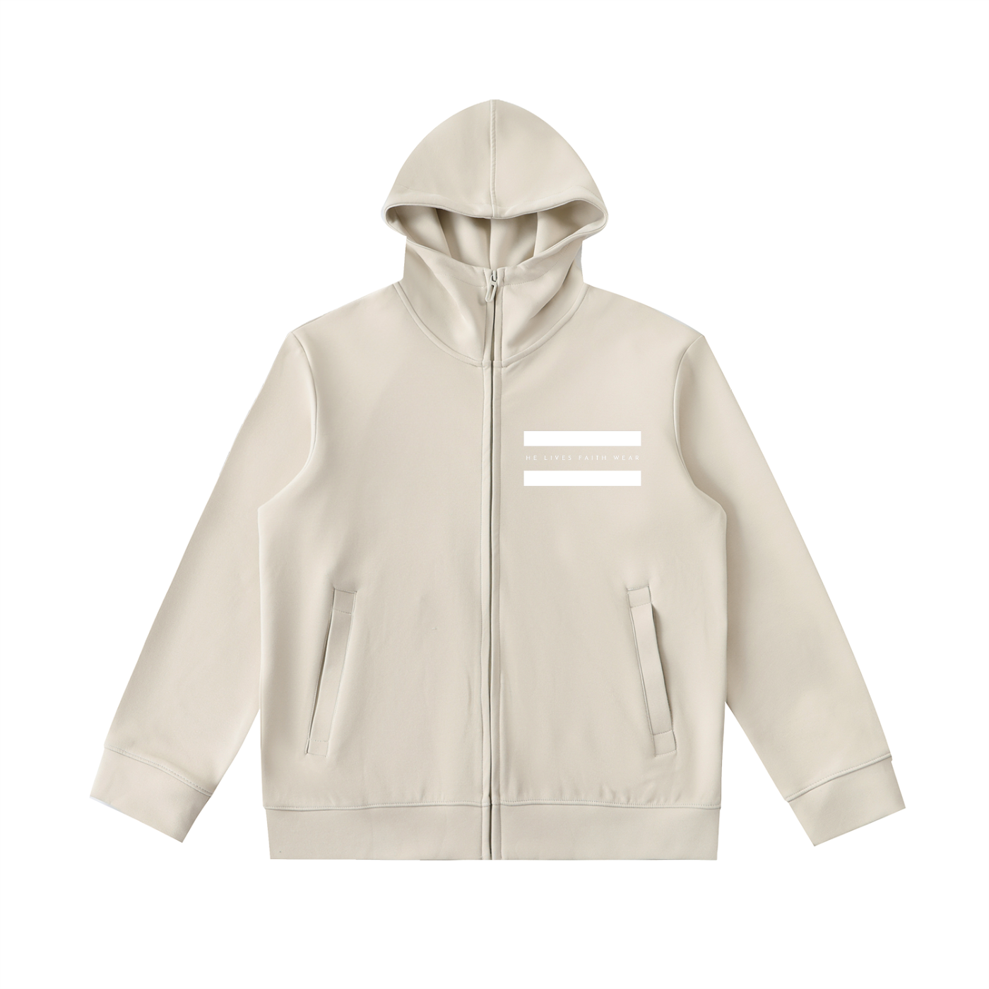 Essential Heavyweight High Neck  Zip-Up Hoodie