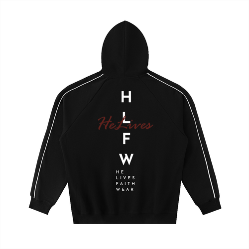 Contrast Piping Raglan Hoodie