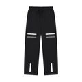 Solid Color Straight-Leg Sweatpants Black and Navy Blue