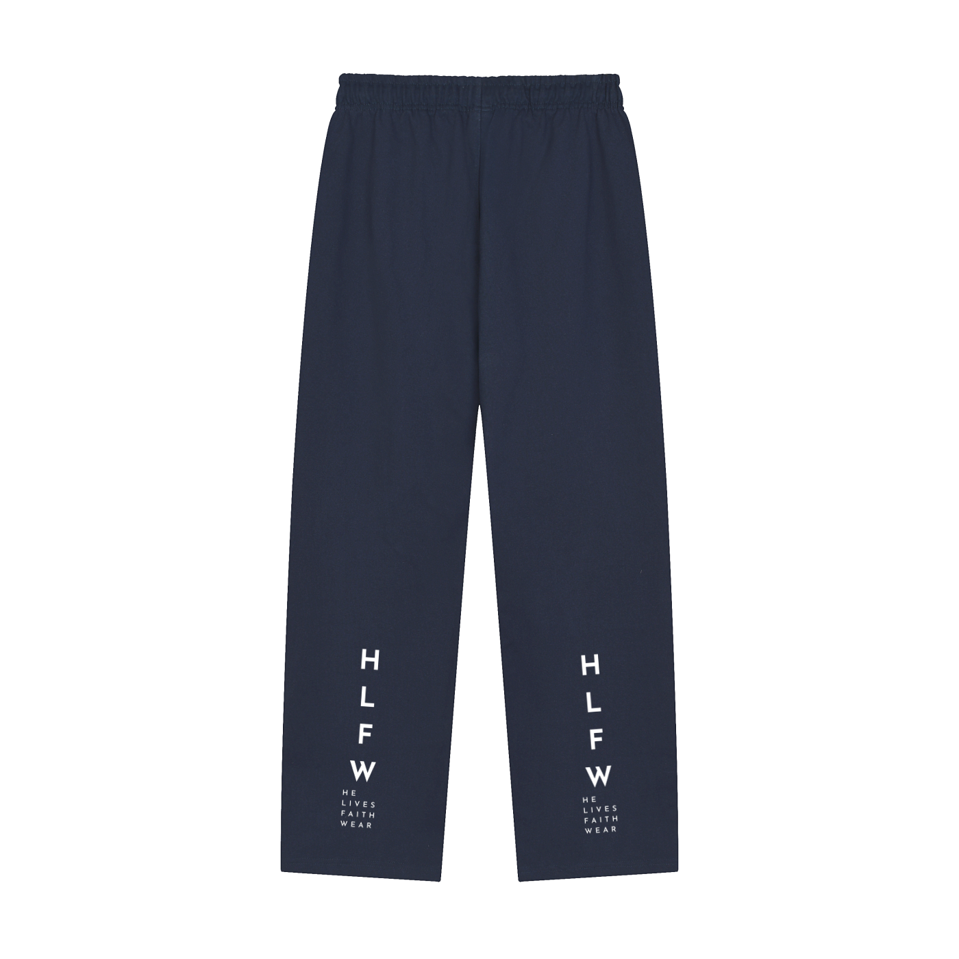 Solid Color Straight-Leg Sweatpants Black and Navy Blue
