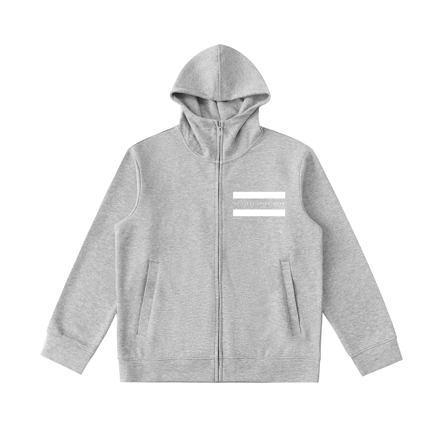 Essential Heavyweight High Neck  Zip-Up Hoodie