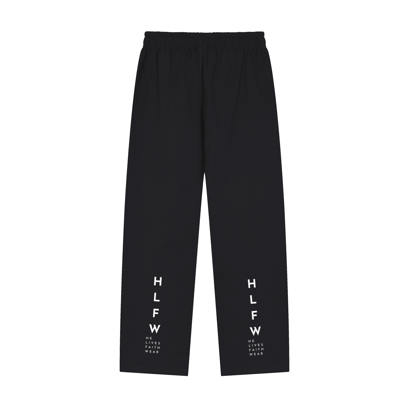 Solid Color Straight-Leg Sweatpants Black and Navy Blue