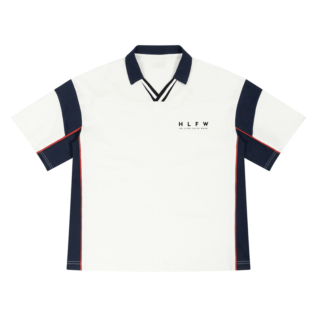 Unisex Boxy Color Block Polo Shirt