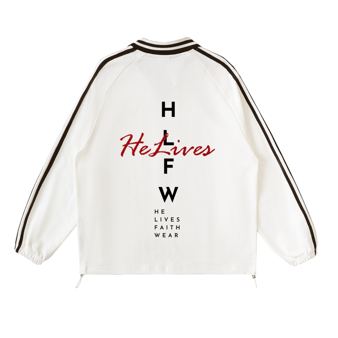 Contrast Striped Lapel Collar Sweatshirt