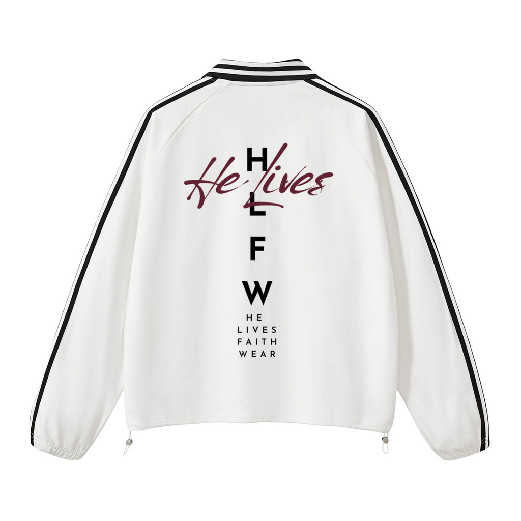 Contrast Striped Lapel Collar Sweatshirt