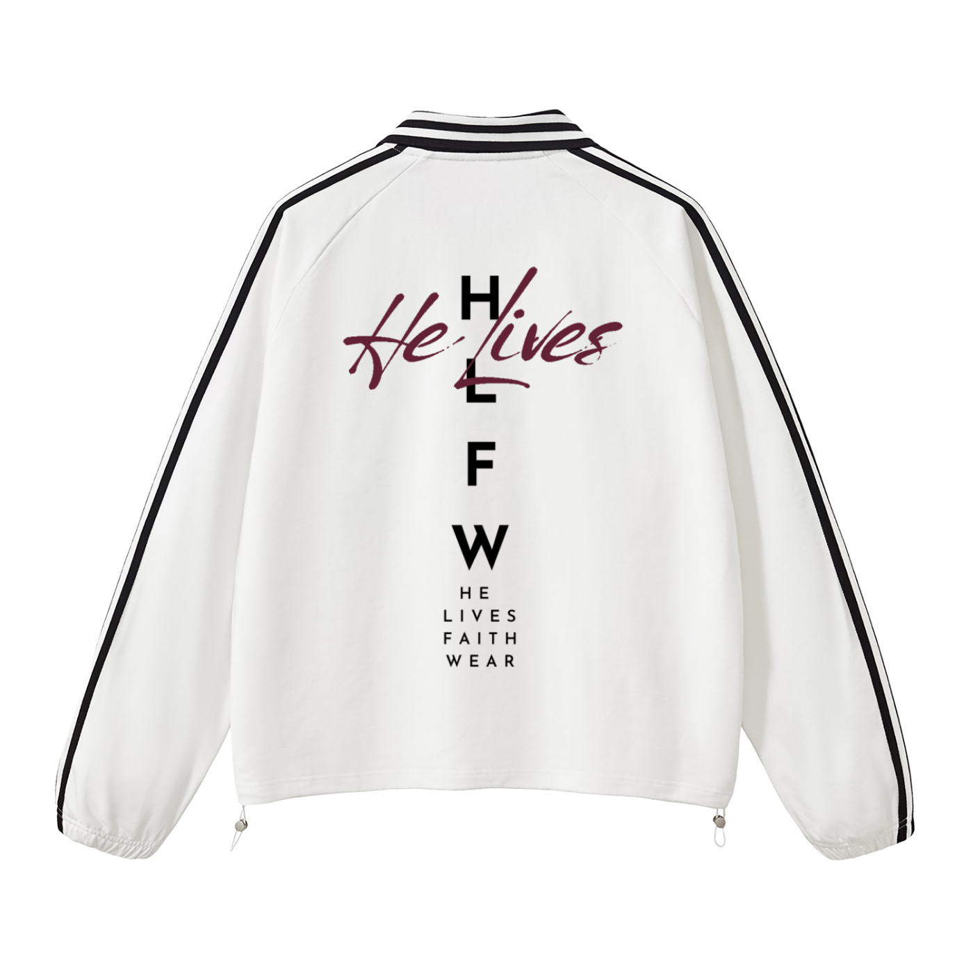 Contrast Striped Lapel Collar Sweatshirt