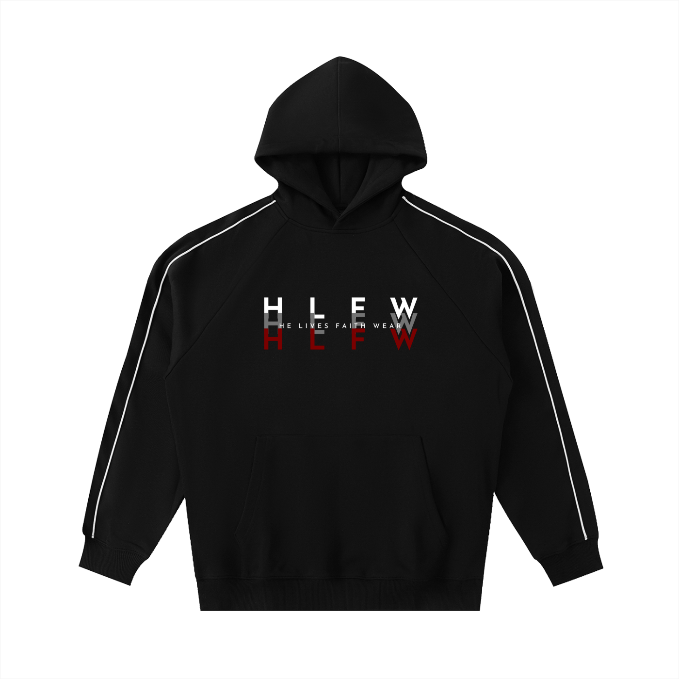 Contrast Piping Raglan Hoodie