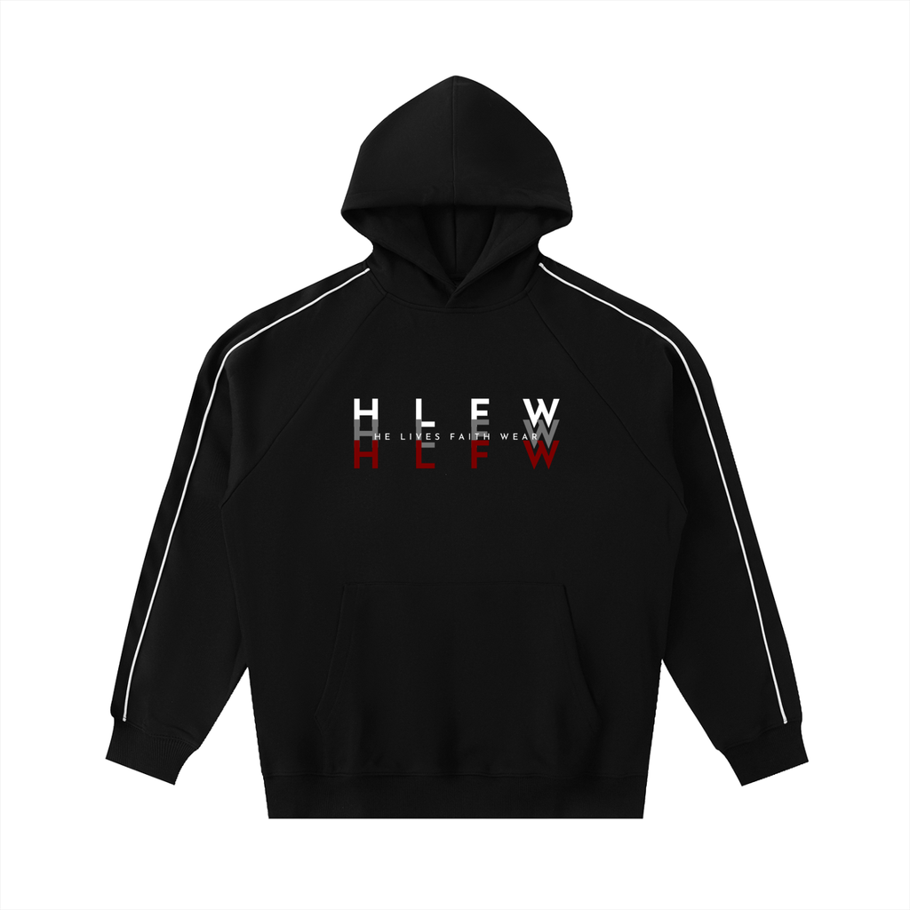 Contrast Piping Raglan Hoodie