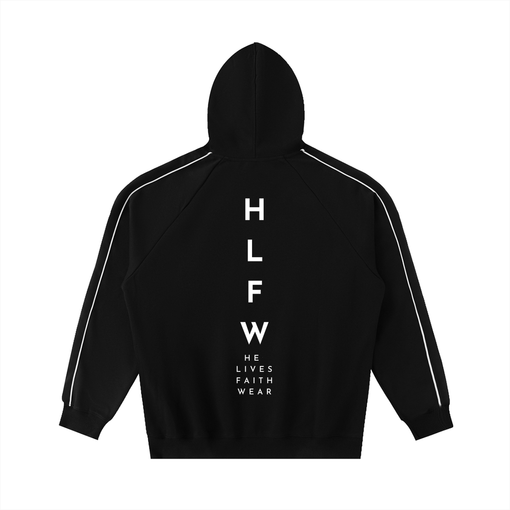 Contrast Piping Raglan Hoodie